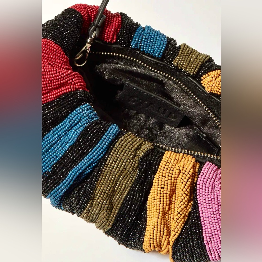 πΊπHPππΊ NWT Staud Beaded Bean Bag Mosaic Stripe - Picture 8 of 16